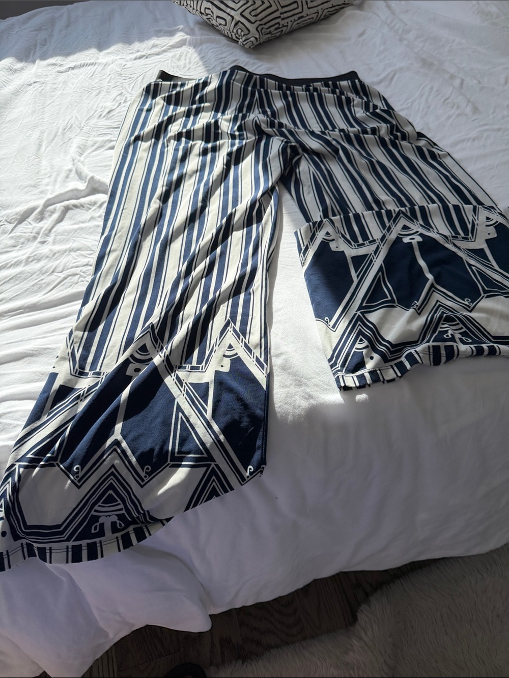 Striped Navy and White Women's Maxi Skirt